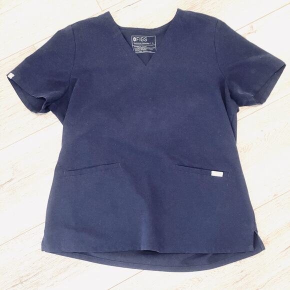 Figs Scrub Top Womens Large Technical Collection FW1100 Casma Three-Pocket Navy - Picture 1 of 6